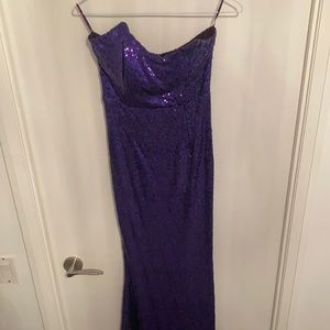 Deep purple, sequinned Fashion Nova mermaid gown